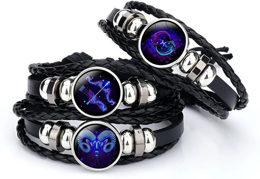 Zodiac Constellation Leather Guardian Bracelet