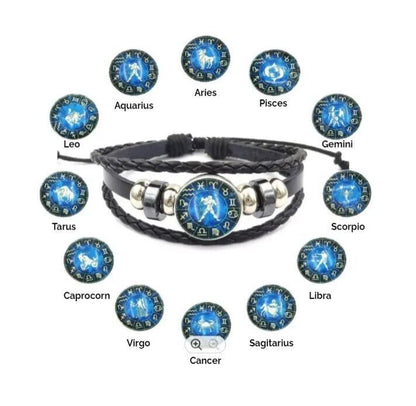 Zodiac Constellation Leather Guardian Bracelet