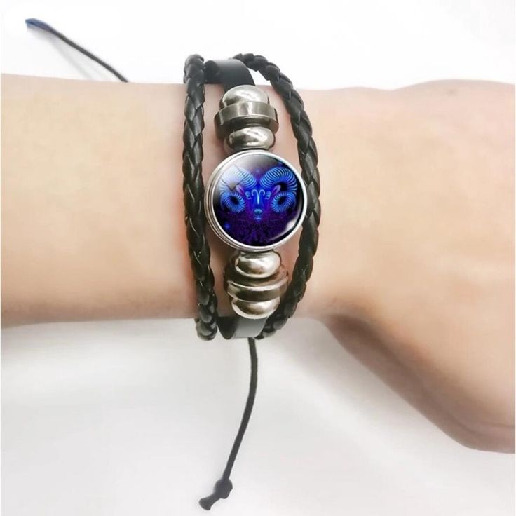 Zodiac Constellation Leather Guardian Bracelet